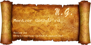 Mentzer Gothárd névjegykártya